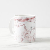 PixDezines WHITE MARBLE+IMITATE ROSE GOLD VEINS Kaffeetasse (Vorderseite Links)
