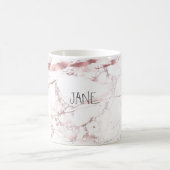 PixDezines WHITE MARBLE+IMITATE ROSE GOLD VEINS Kaffeetasse (Mittel)