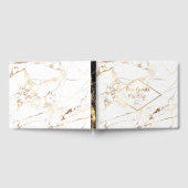 PixDezines WHITE MARBLE+IMITATS GOLD VEINS Gästebuch (Voll)