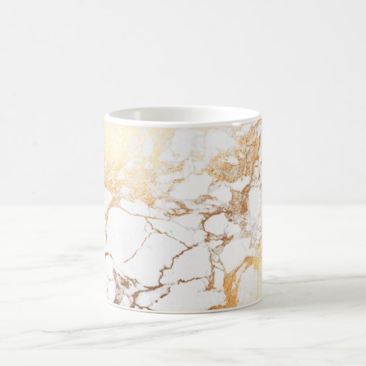PixDezines WHITE MARBLE+IMITATS GOLD VEINS Kaffeetasse (Mittel)
