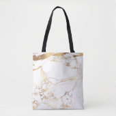 PixDezines WHITE MARBLE+IMITATS GOLD VEINS Tasche (Vorderseite)