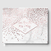 PixDezines WHITE MARBLE+IMITATS ROSE GOLD CONFETTI Gästebuch (Vorderseite)