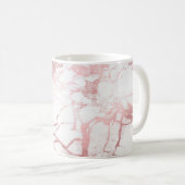 PixDezines WHITE MARBLE+IMITATS ROSE GOLD VEINS Kaffeetasse (VorderseiteRechts)
