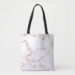 PixDezines WHITE MARBLE+IMITATS ROSE GOLD VEINS Tasche