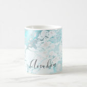 PixDezines WHITE MARBLE+IRIDESCENT TURQUOISE VEINS Kaffeetasse (Mittel)