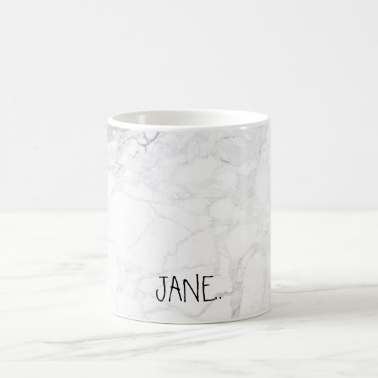 PixDezines WHITE MARBLE Kaffeetasse (Mittel)