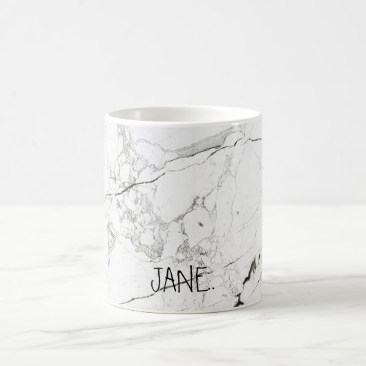 PixDezines WHITE MARBLE Kaffeetasse (Mittel)