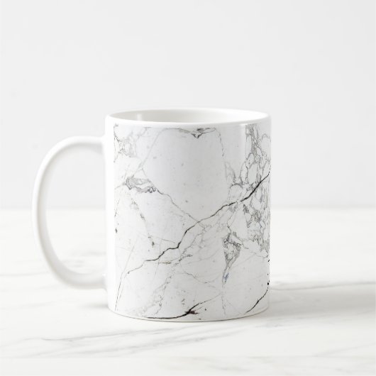 PixDezines WHITE MARBLE Kaffeetasse (Links)