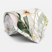 PixDezines White Orchids Green Gold Krawatte (Gerollt)