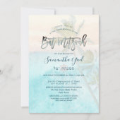 PixDezines White Sand Beach Bat Mitzvah Einladung (Vorderseite)