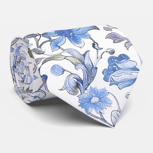 PixDezines William Morris Cornflower Blue DIY Krawatte (Gerollt)