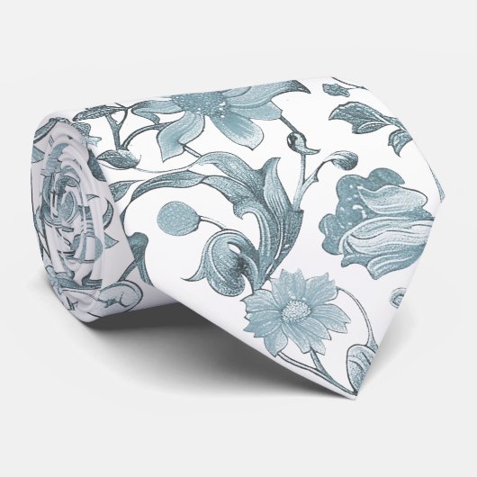 PixDezines William Morris Dusty BlueDIY Slate Blue Krawatte (Gerollt)