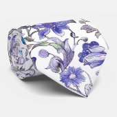 PixDezines William Morris Floral Lila Aqua Krawatte (Gerollt)