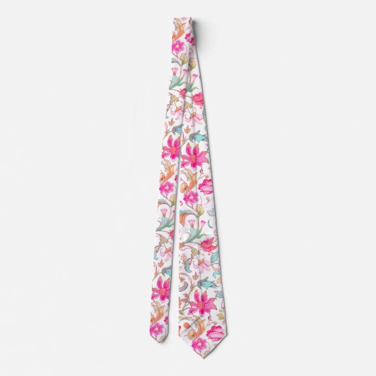 PixDezines William Morris Pink Blue Krawatte (Rückseite)