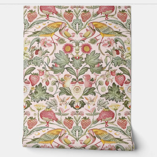 PixDezines William Morris Pink Strawberry Dieb Tapete