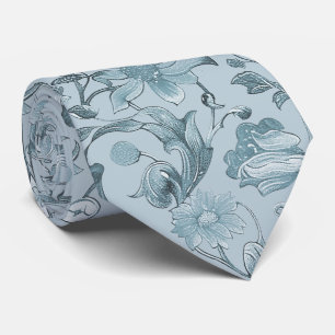 PixDezines William Morris Staubblau DIY Schieferbl Krawatte