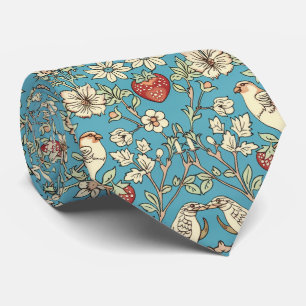 PixDezines William Morris Strawberry Thief Türkis Krawatte