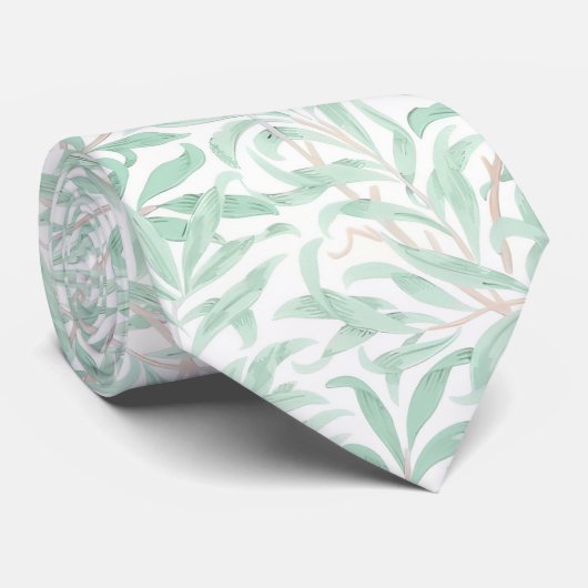 PixDezines William Morris Willow Bough Sage Green Krawatte (Gerollt)