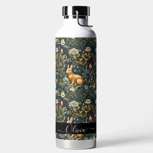 PixDezines William Morris Woodland Trinkflasche (links)