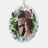 PixDezines Winterreath, Erste Weihnachten Keramik Ornament (Rechts)