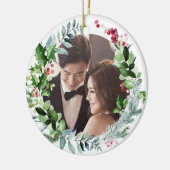 PixDezines Winterreath, Erste Weihnachten Keramik Ornament (Links)