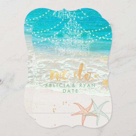 PixDezines Wir betreiben Lüster/Strand/Ziel Einladung (Vorne/Hinten)