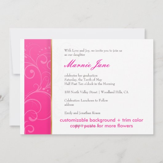 PixDezines-Wirbel, 2011 Abschluss, benutzerdefinie Einladung (Rückseite)