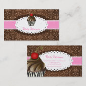 PixDezines Wirbel Cupcake Visitenkarte (Vorne/Hinten)