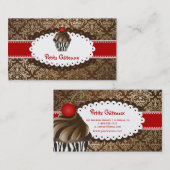 PixDezines Wirbel Cupcake Visitenkarte (Vorne/Hinten)