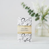 PixDezines-Wirbel / Graphite+Eggshell Visitenkarte (Stehend Vorderseite)