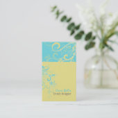 PixDezines-Wirbel /lemon+aqua Visitenkarte (Stehend Vorderseite)