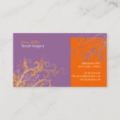 PixDezines-Wirbel /lilac+Mandarine Visitenkarte (Rückseite)