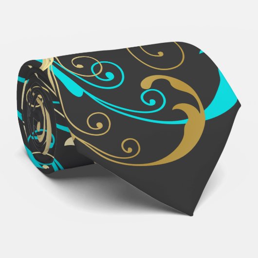 PixDezines Wirbel |Text+Farbe Krawatte (Gerollt)