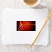 PixDezines Wirbel Weihnachtsbaum Adressaufkleber (Insitu)