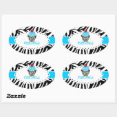 PixDezines zebra+cupcake/DIY-Farbband Ovaler Aufkleber (Blatt)