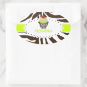 PixDezines zebra+cupcake/DIY Farbe Ovaler Aufkleber (Tasche)