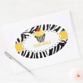 PixDezines zebra+cupcake/DIY Farbe Ovaler Aufkleber (Umschlag)