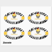 PixDezines zebra+cupcake/DIY Farbe Ovaler Aufkleber (Blatt)