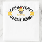 PixDezines zebra+cupcake/DIY Farbe Ovaler Aufkleber (Tasche)
