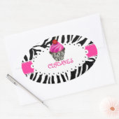 PixDezines zebra+cupcake/DIY Farbe Ovaler Aufkleber (Umschlag)