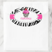 PixDezines zebra+cupcake/DIY Farbe Ovaler Aufkleber (Tasche)