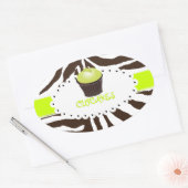 PixDezines zebra+cupcake/DIY Farbe Ovaler Aufkleber (Umschlag)