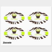 PixDezines zebra+cupcake/DIY Farbe Ovaler Aufkleber (Blatt)