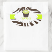 PixDezines zebra+cupcake/DIY Farbe Ovaler Aufkleber (Tasche)