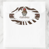 PixDezines zebra+cupcake/DIY Farbe Ovaler Aufkleber (Tasche)