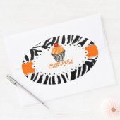 PixDezines zebra+cupcake/DIY Farbe Ovaler Aufkleber (Umschlag)