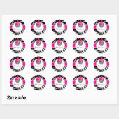 PixDezines zebra cupcake/DIY Farbe Runder Aufkleber (Blatt)