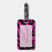 PixDezines zebra/Deuy Hintergrundfarbe Gepäckanhänger (Rückseite vertikal)