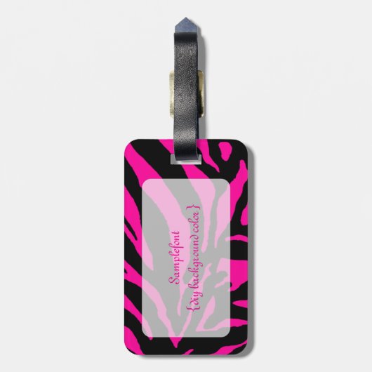 PixDezines zebra/Deuy Hintergrundfarbe Gepäckanhänger (Rückseite vertikal)