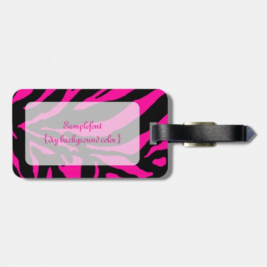 PixDezines zebra/Deuy Hintergrundfarbe Gepäckanhänger (Rückseite horizontal)